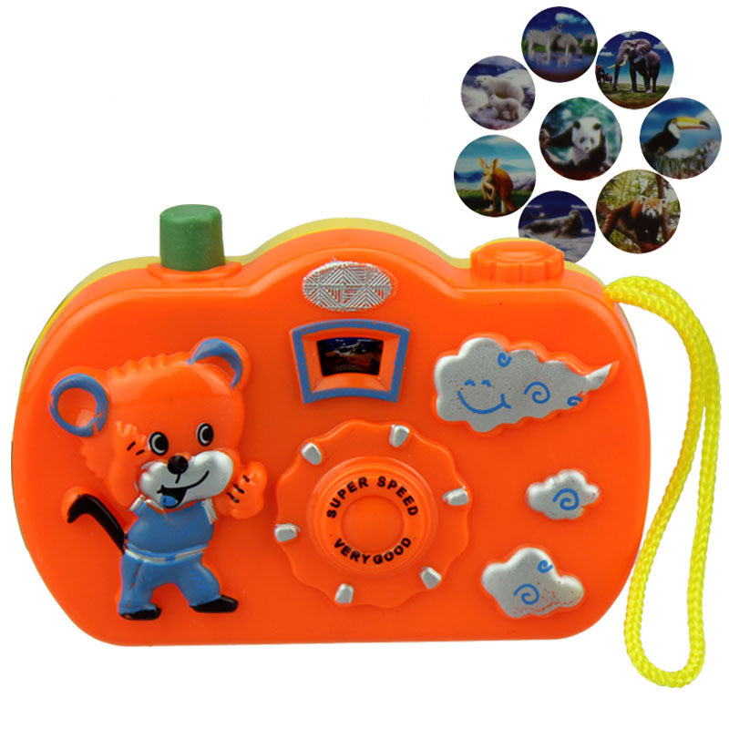 1pc Light Projection Camera Kids Educational Toys for Children Baby Gifts Animals World Random Color No Need To Install Battery by eprolo