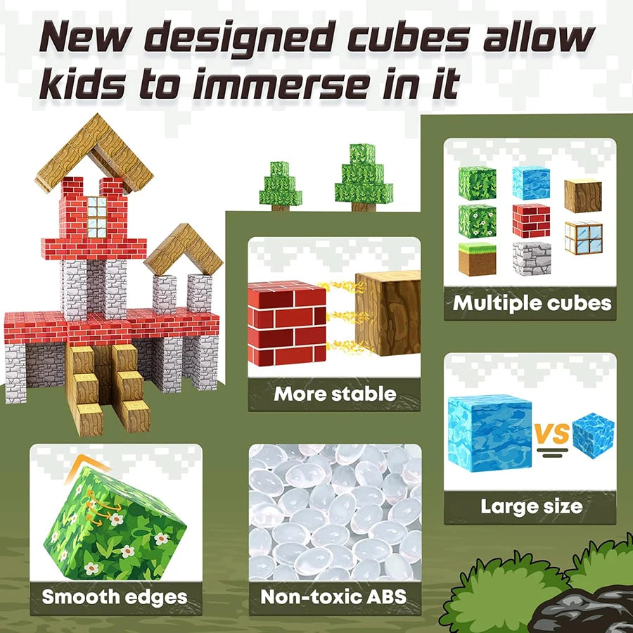 My World Magnetic Building Blocks Assembly Cube Building Magnetic Toys Mini Models Versatile Magnetic Blocks by eprolo
