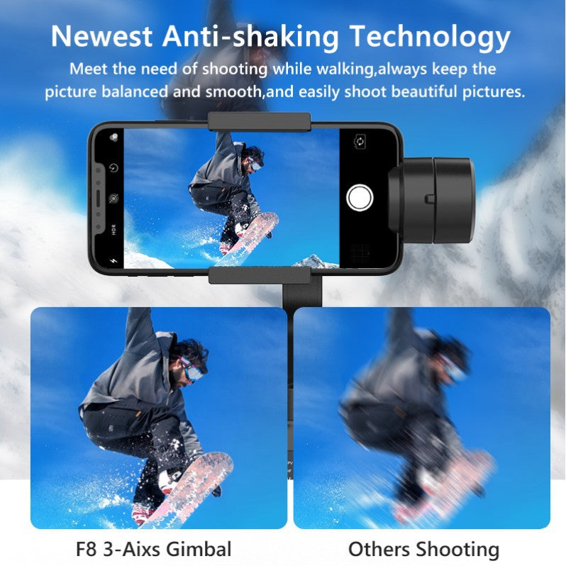 F8 mobile phone camera stabilizer handheld three-axis anti shake platform Tiktok live broadcast tripod short video camera stabilizer by eprolo