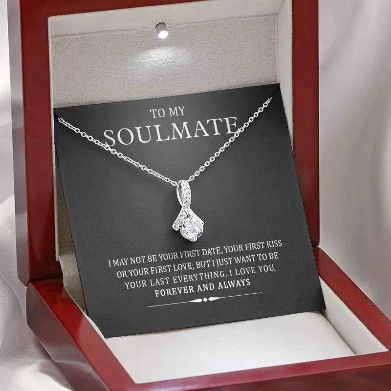 Soulmate Design Touching Herringbone Pendant Classic Versatile Mother's Day Gift Necklace by eprolo