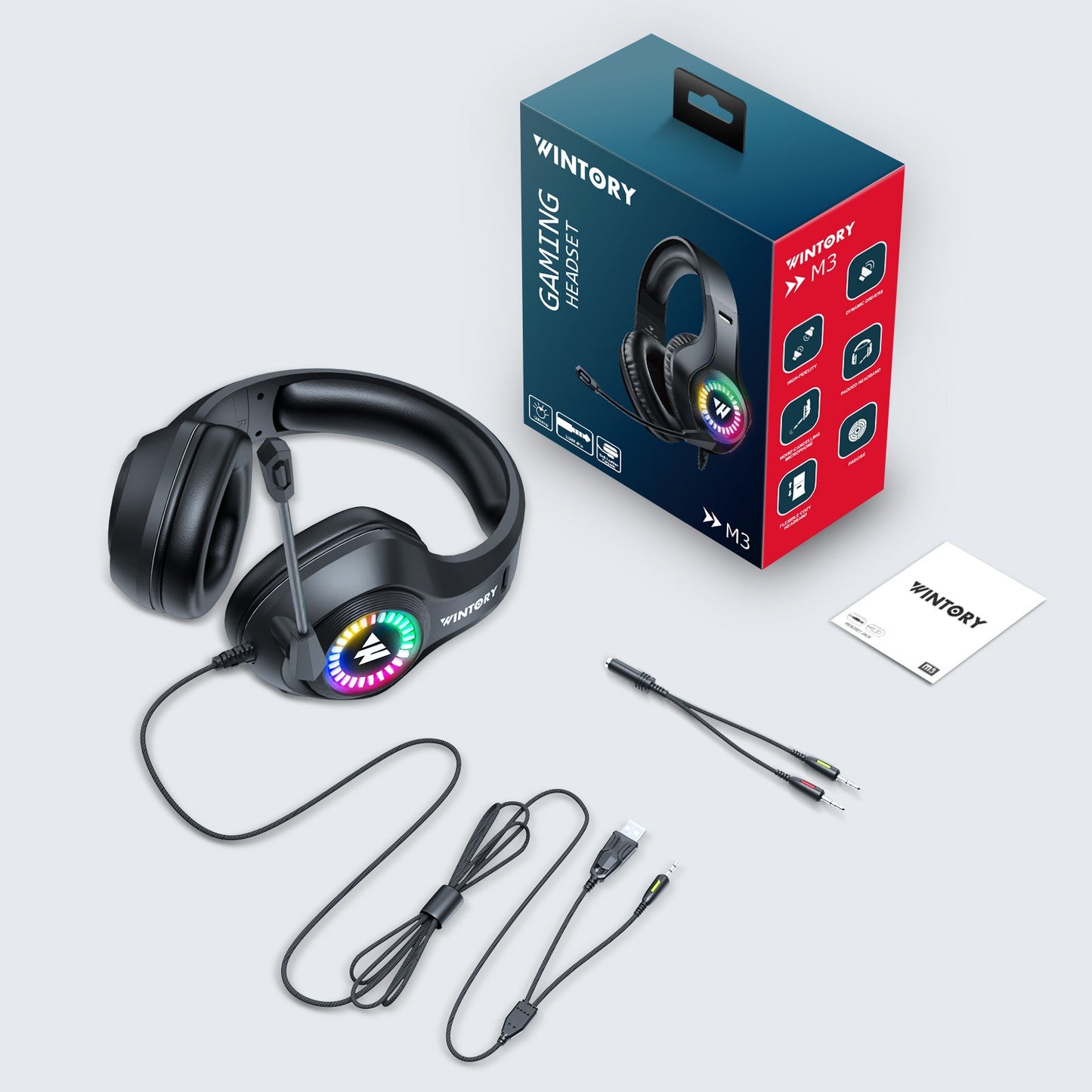 Head mounted gaming headphones wired e-sports luminous earphones mobile phones computers cool anchor headphones by eprolo