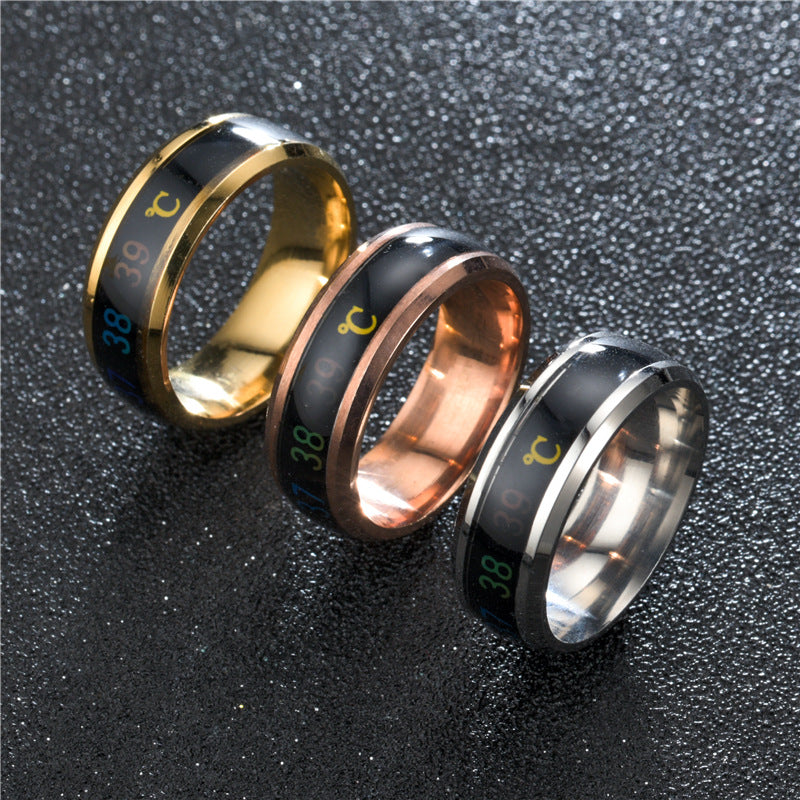 Temperature Ring Titanium Steel Mood Emotion Feeling Intelligent Temperature Sensitive Rings for Women Men Waterproof Jewelry by eprolo