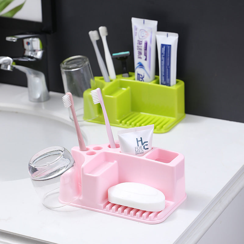 Porte-brosse à dents de toilette, gobelet de brossage gratuit, porte-gobelet de bain de bouche, porte-brosse à dents et dentifrice, support de rangement pour articles de toilette