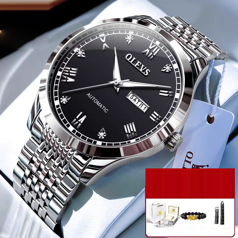 Men's Watch Men's Mechanical Watch Fully Automatic Simple Wind Waterproof Night Light Watch by eprolo