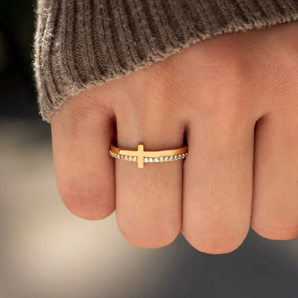 925 Sterling Silver Cross Ring by eprolo
