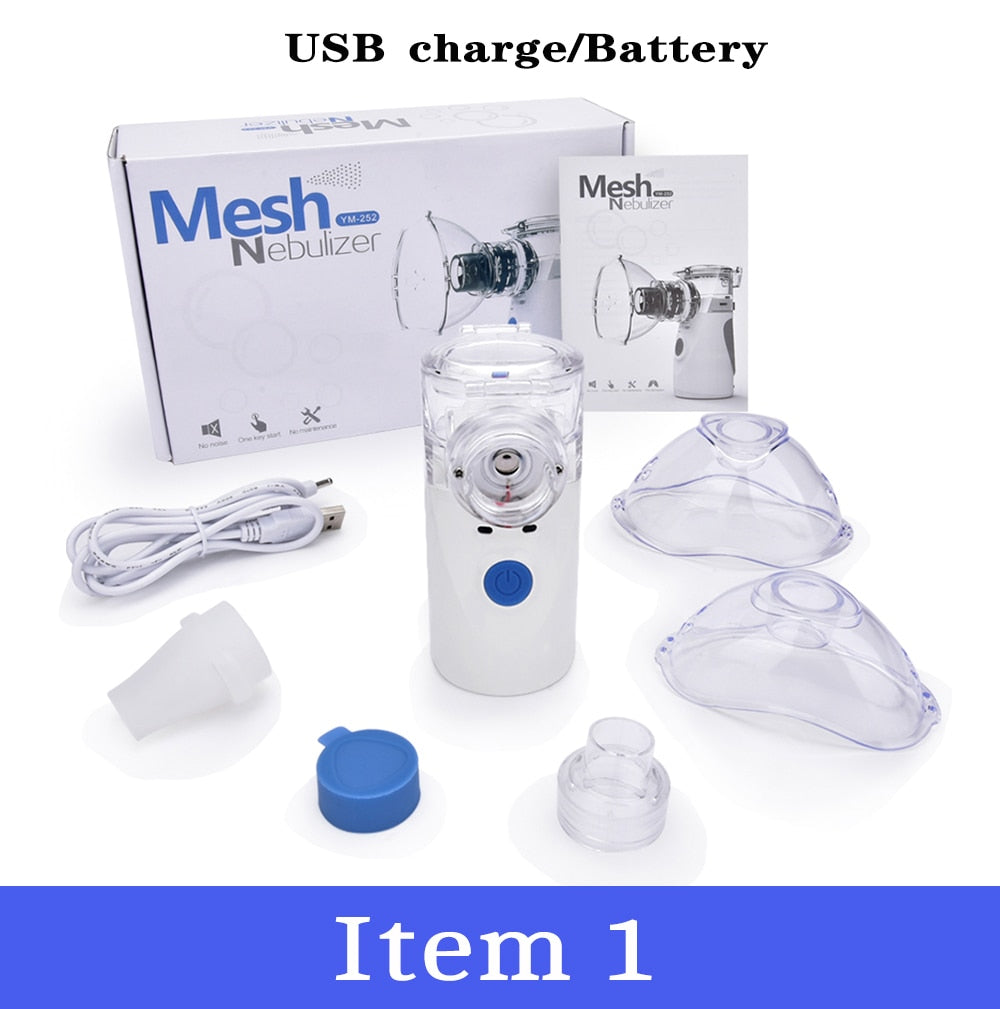 Portable Mesh Nebulizer Silent Ultrasonic Medical Steaming Inhaler USB Charging Adult Kids Respirator Humidifier Health Care by eprolo