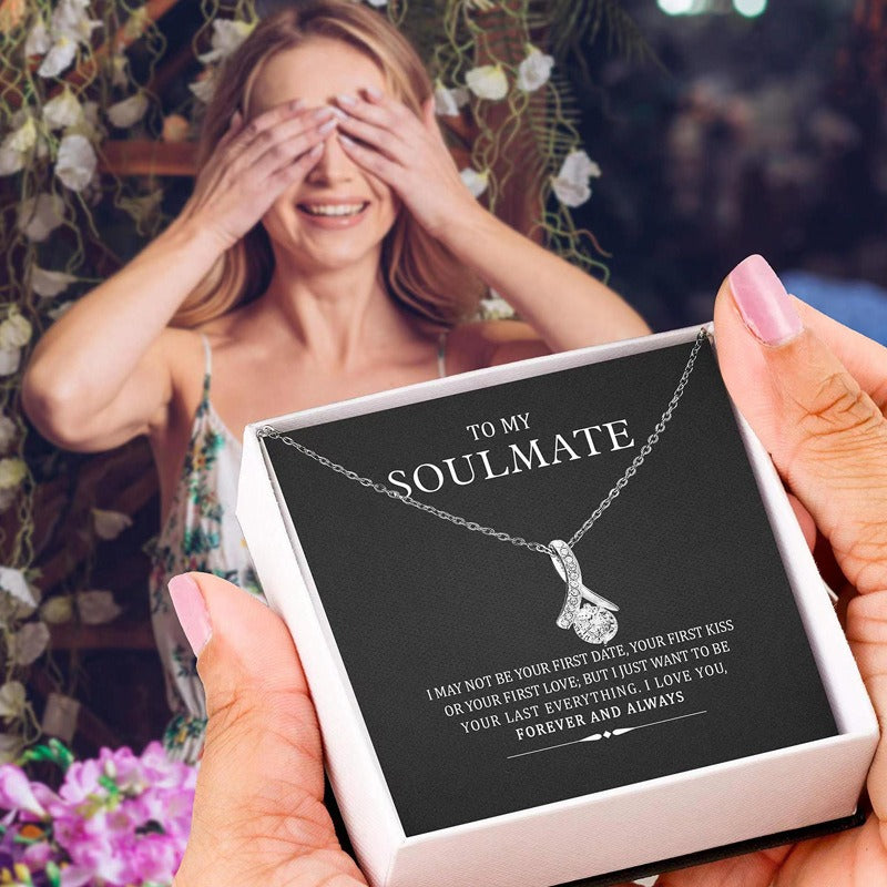 Soulmate Design Touching Herringbone Pendant Classic Versatile Mother's Day Gift Necklace by eprolo
