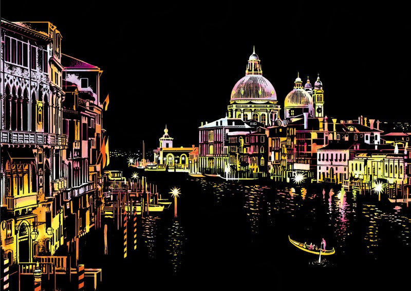 Colorful Night Scene Scratch Painting World City Night Scene Scratch Painting Creative Handmade Painting by eprolo