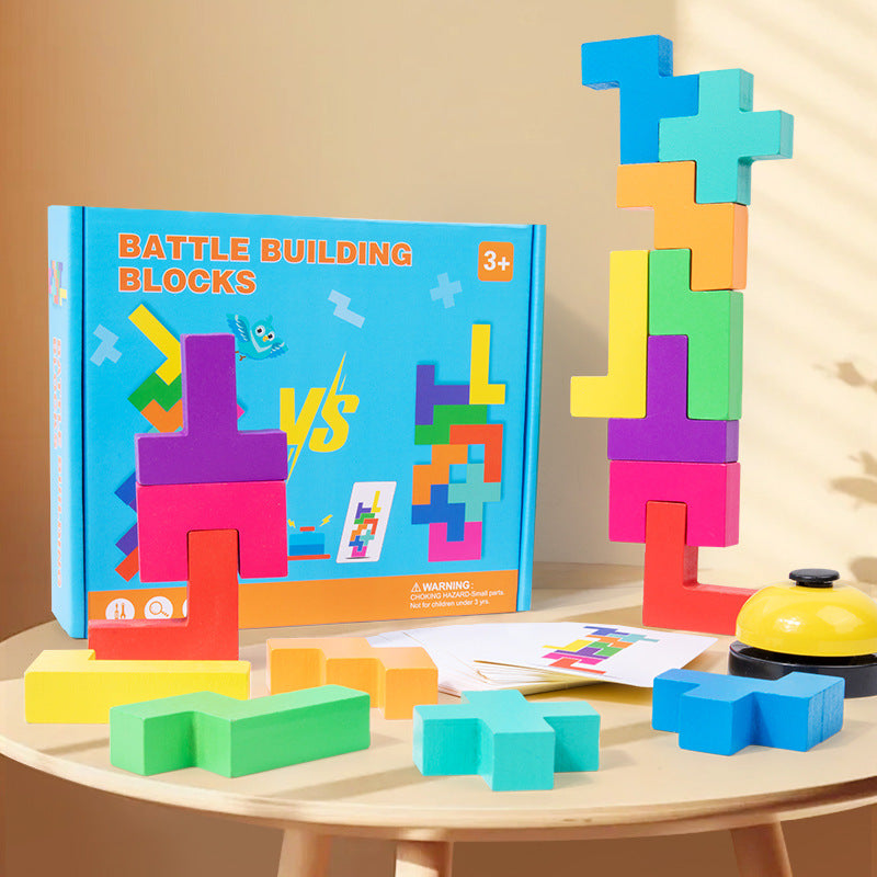 Wooden Russian building blocks for early childhood education, building block games, puzzle toys by eprolo