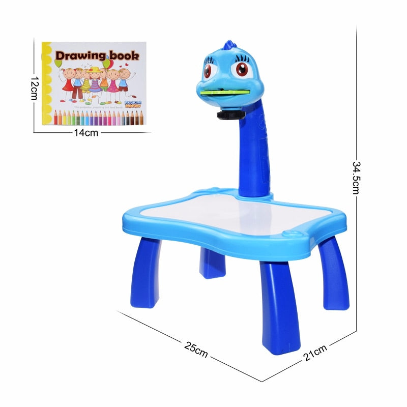 Children Led Projector Art Drawing Table Toys Kids Painting Board Desk Arts Crafts Educational Learning Paint Tools Toy for Girl by eprolo