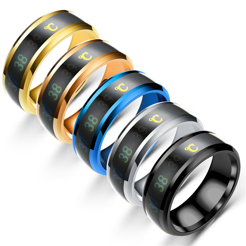 Temperature Ring Titanium Steel Mood Emotion Feeling Intelligent Temperature Sensitive Rings for Women Men Waterproof Jewelry by eprolo