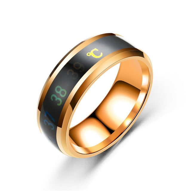 Temperature Ring Titanium Steel Mood Emotion Feeling Intelligent Temperature Sensitive Rings for Women Men Waterproof Jewelry by eprolo