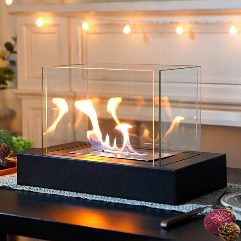 Four sided square alcohol fireplace lamp bar atmosphere desktop decoration heating oven lamp home real fire fireplace by eprolo
