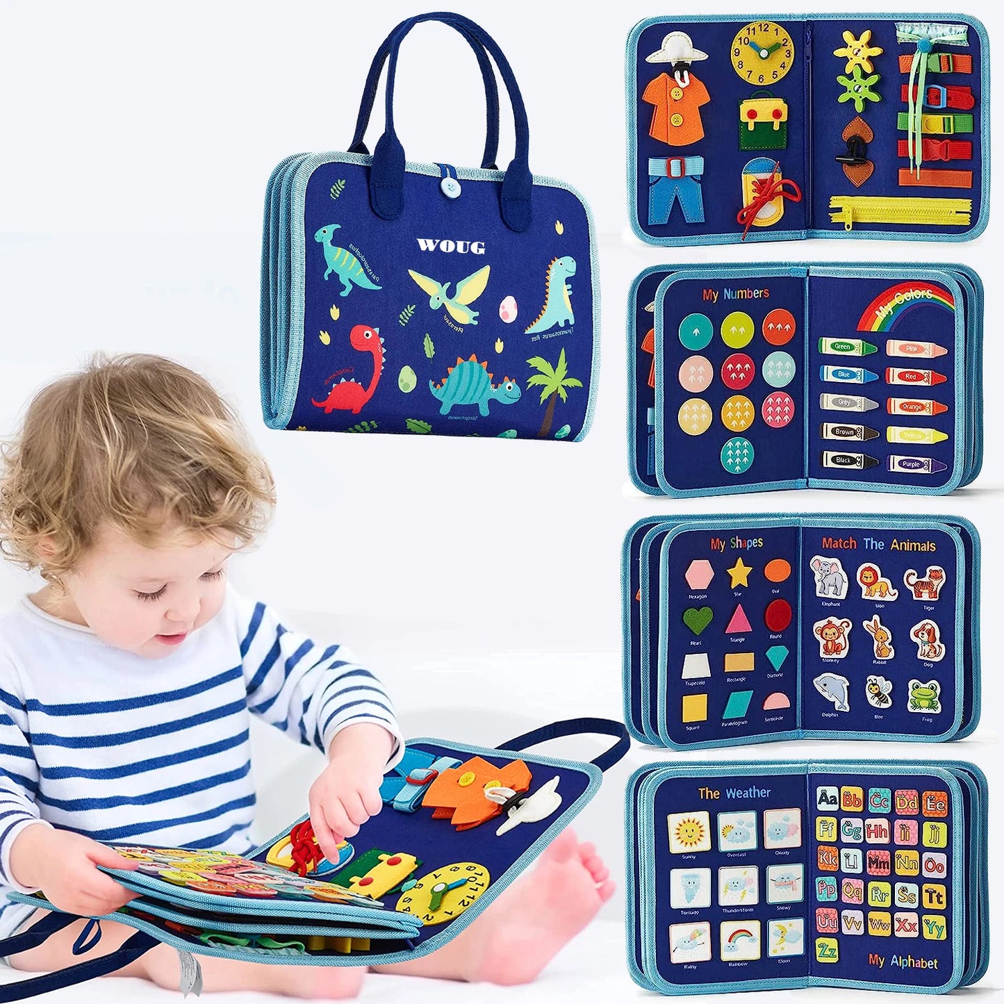 Felt learning board children's busy dressing board children's DIY early education toys felt busy board by eprolo