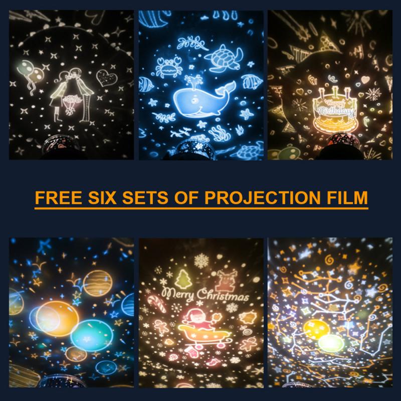 Night Light Projector With USB Cable Powered Starry Romance Rotating Projection Lamp For Kids Adults Bedroom Dec Christmas Gift by eprolo