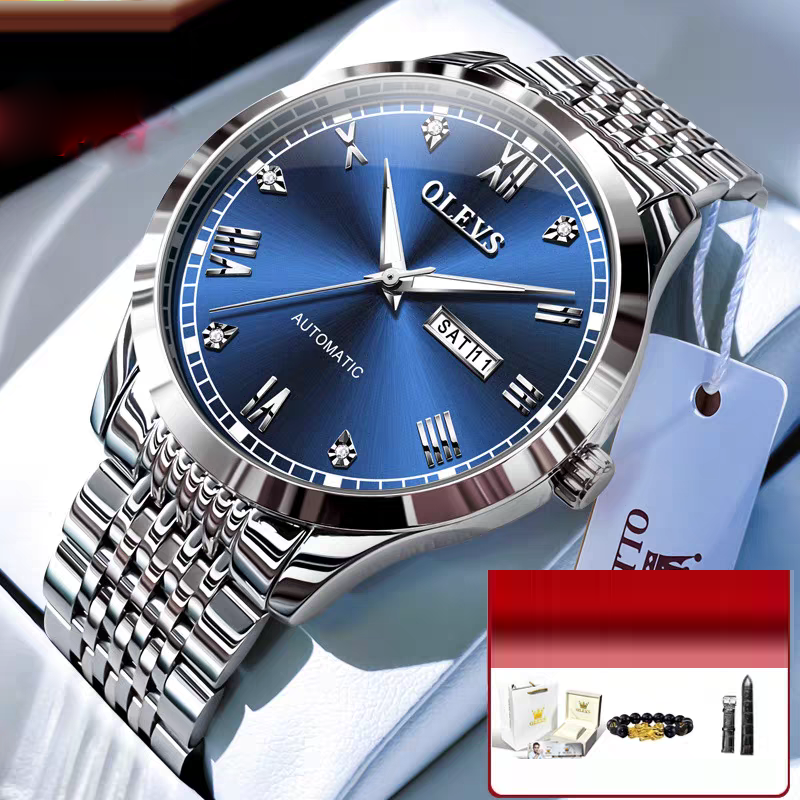 Men's Watch Men's Mechanical Watch Fully Automatic Simple Wind Waterproof Night Light Watch by eprolo