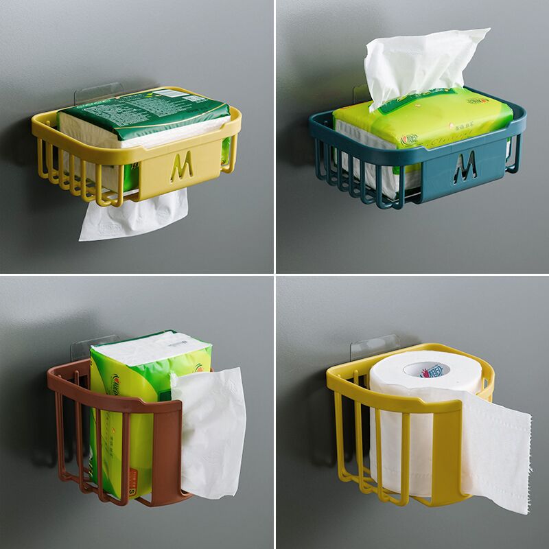 Punch-Free Toilet Rack Toilet Tissue Box Toilet Paper Household Toilet Paper Holder Roll Paper Roll Toilet Paper Roll Holder by eprolo