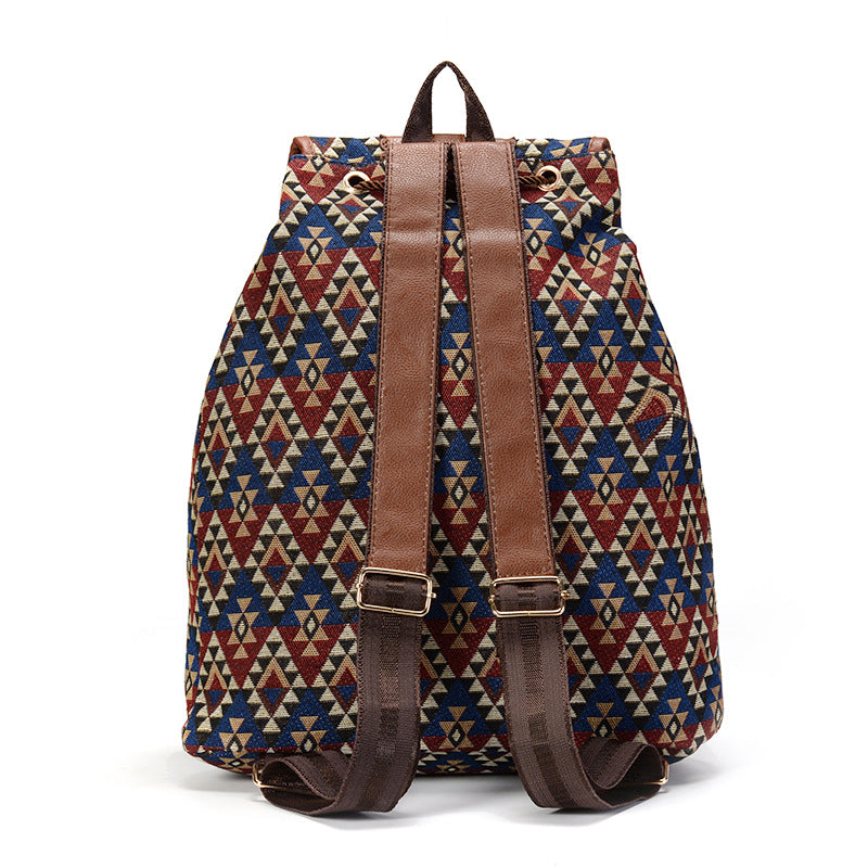 Sansarya New Hollow Out PU Leather Bohemian Vintage Women Backpack Teenage Gilrs School Female Ladies Drawstring Bag Rucksack by eprolo