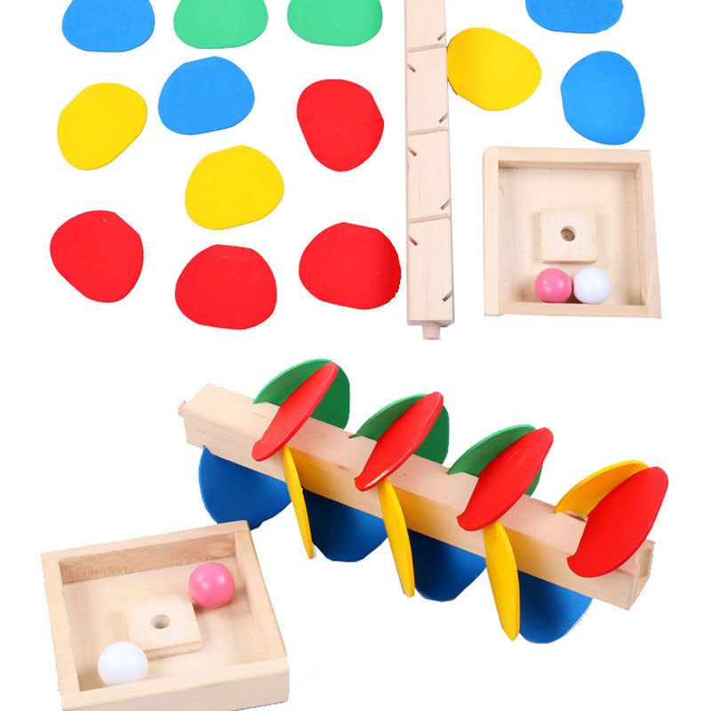 Children's Plug-In Assembly Building Blocks Boys And Girls Puzzle Early Education Leaf Tower Rolling Ball Inverted Bead Game Leaf Ball Toy by eprolo