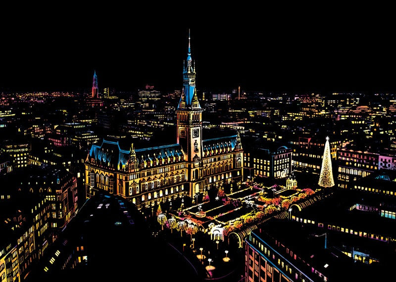 Colorful Night Scene Scratch Painting World City Night Scene Scratch Painting Creative Handmade Painting by eprolo