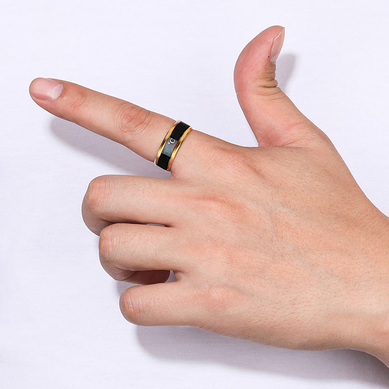 Temperature Ring Titanium Steel Mood Emotion Feeling Intelligent Temperature Sensitive Rings for Women Men Waterproof Jewelry by eprolo