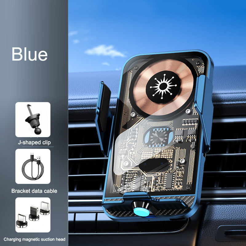 C11 car holder wireless phone charger infrared induction opening and closing navigation punk style transparent phone holder by eprolo