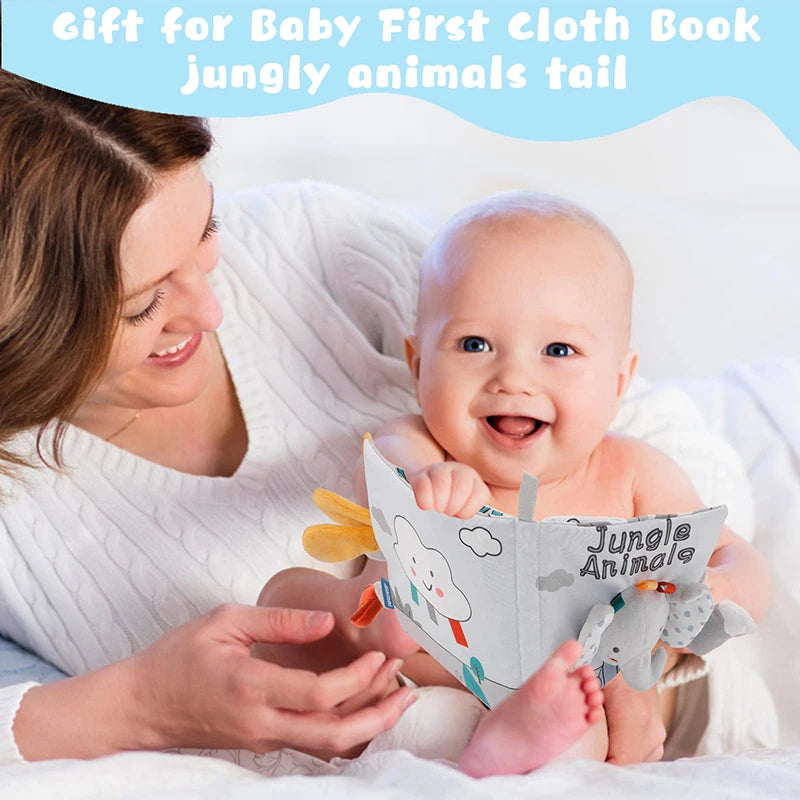 Soft Baby Books 3D Touch Feel High Contrast Cloth Book Sensory Early Learning Stroller Toys for Infant Toddler Toy 0-12 Months by eprolo