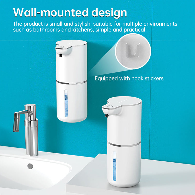 Distributeur de savon à capteur sans contact pour salle de bain et cuisine. Modes mousse et liquide.