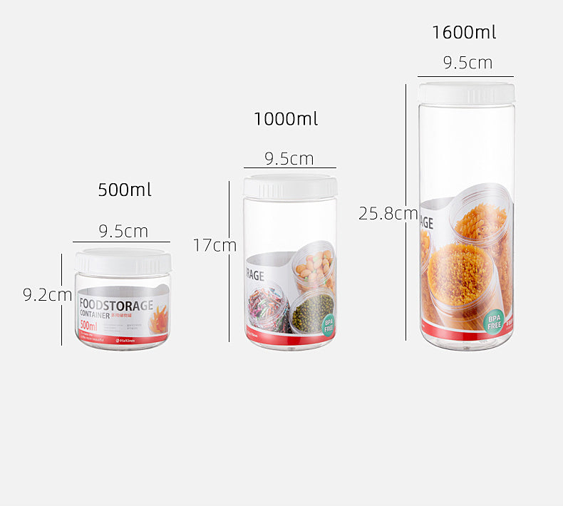 Grain Storage Box Bean Grain Sealed Storage Tank Kitchen Storage Bottle Round Storage Bottle by eprolo