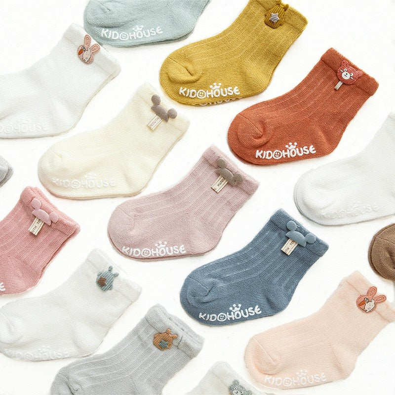3 Pairs/Lot Infant Sock Cute Cartoon Newborn Baby Socks Dispensing Glue Non-slip Boys Girls Baby Socks Floor Socks Kids Sock by eprolo