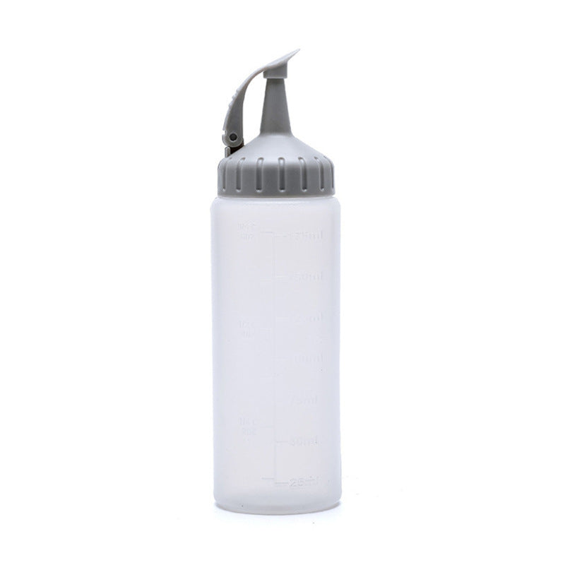 Kitchen Salad Dressing Press Squeeze Oil Bottle With Scale Plastic Seasoning Bottle Tip Mouth Jam Bottle Oil Pot by eprolo