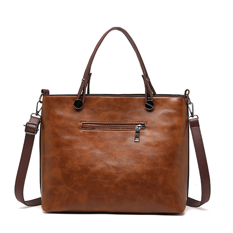 European and American fashion shoulder bag for women large capacity retro women's tote bag simple diagonal cross bag by eprolo