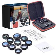 Akinger 4in1 5in1 7in1 10in1 13in1 Phone camera Lens Kit Fisheye Wide Angle macro telescope for iphone xiaomi android phone by eprolo