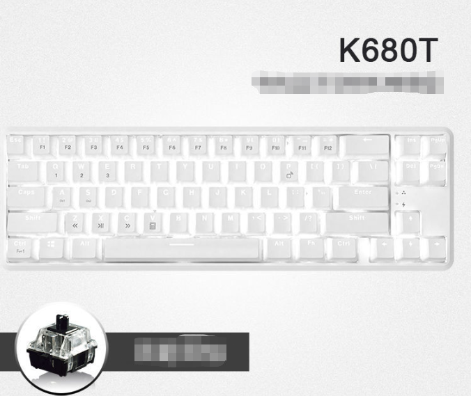 Black Jazz K680t Mini USB Wired Bluetooth Mechanical Keyboard Dual Mode Charging 68-Key Laptop Cross-Border