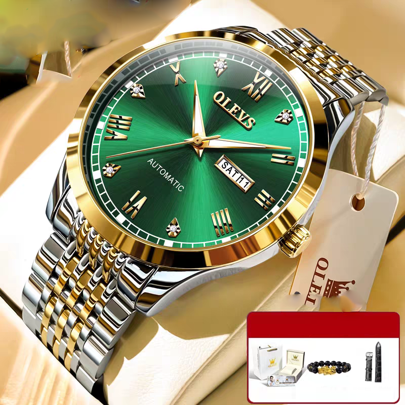 Men's Watch Men's Mechanical Watch Fully Automatic Simple Wind Waterproof Night Light Watch by eprolo