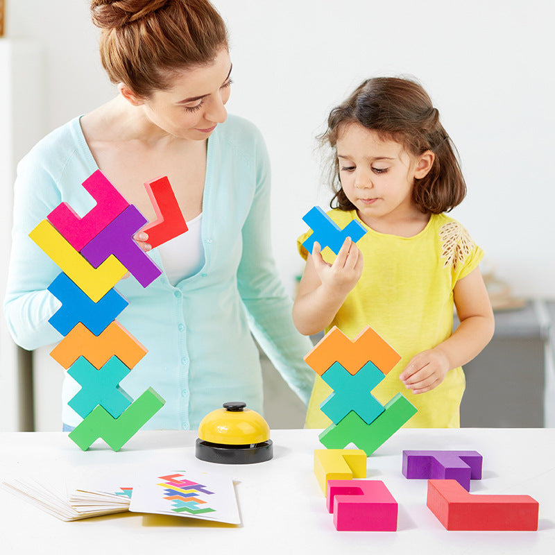 Wooden Russian building blocks for early childhood education, building block games, puzzle toys by eprolo