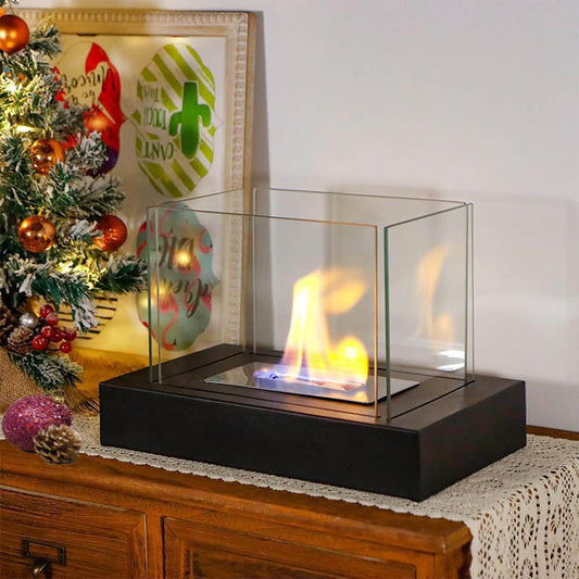 Four sided square alcohol fireplace lamp bar atmosphere desktop decoration heating oven lamp home real fire fireplace by eprolo