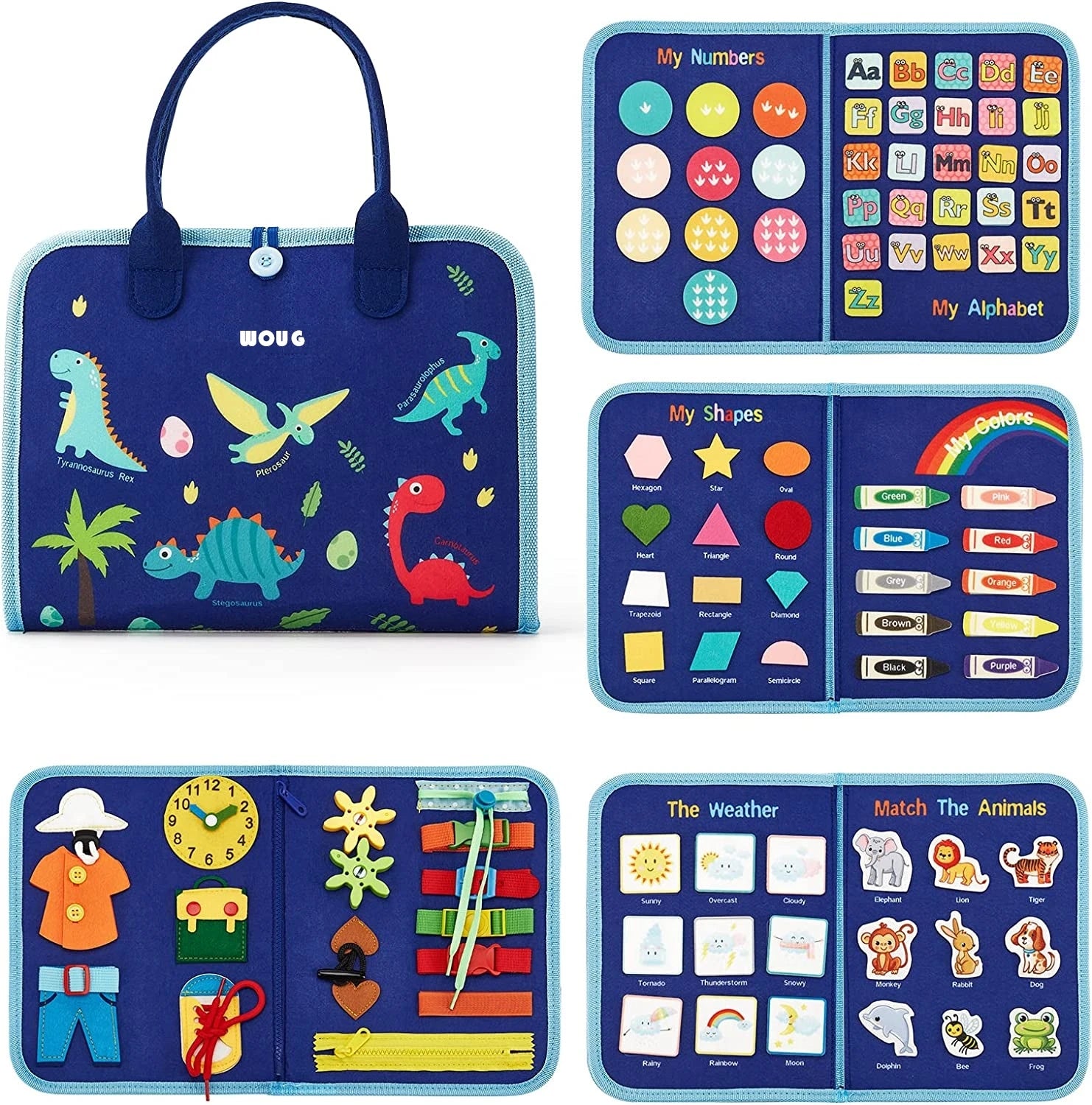 Felt learning board children's busy dressing board children's DIY early education toys felt busy board by eprolo