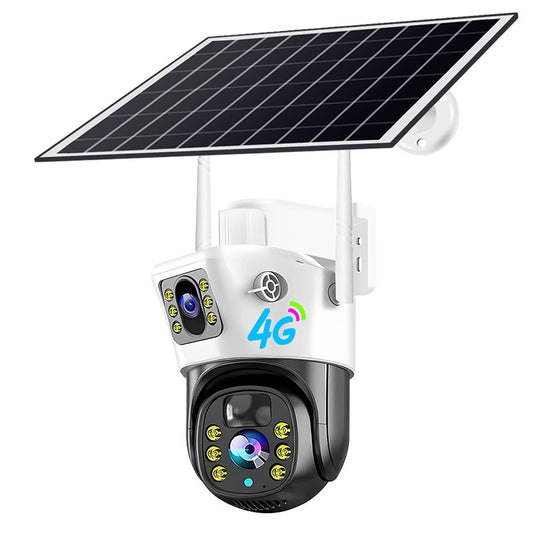 V380PRO 4G Solar Camera 4MP Dual Lens Home Security Camera With Solar Panel by eprolo