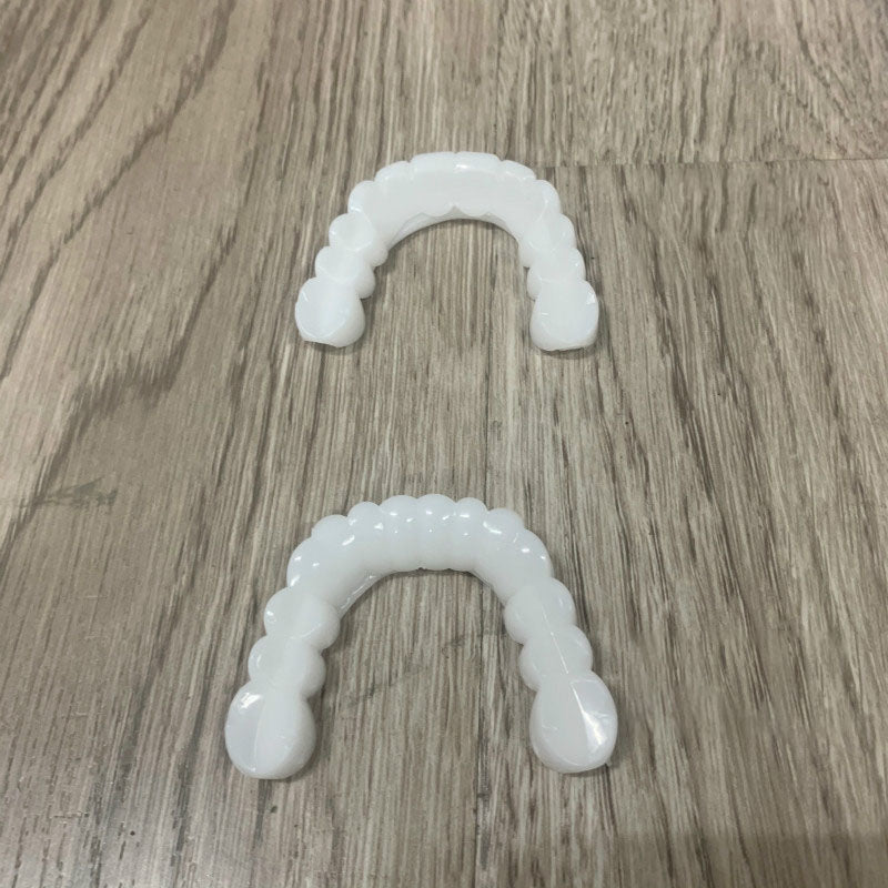 Upper Teeth And Lower Teeth Simulation Braces Non-Porous Braces Whitening Sleeves Second-Generation Silicone Simulation Teeth Dentures by eprolo