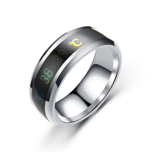 Temperature Ring Titanium Steel Mood Emotion Feeling Intelligent Temperature Sensitive Rings for Women Men Waterproof Jewelry by eprolo