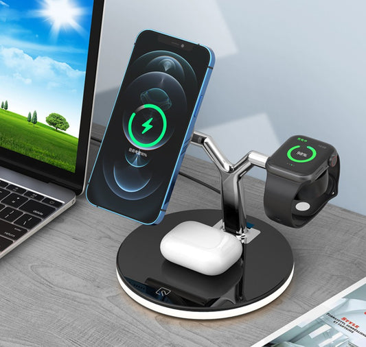 Magsafe desktop magnetic mobile phone holder charger three-in-one wireless charging watch headset by eprolo