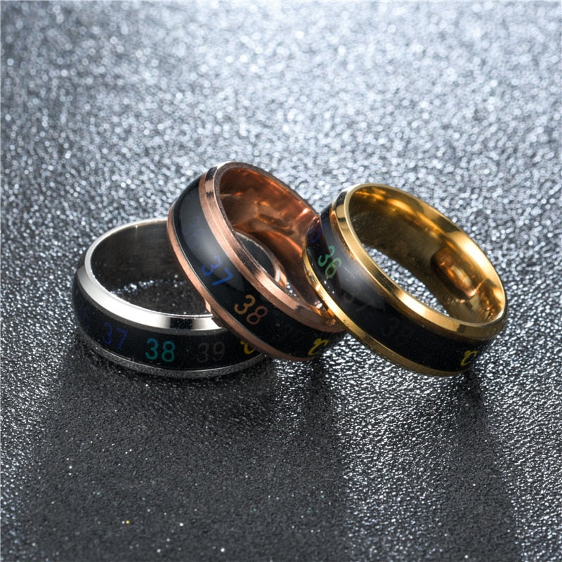 Temperature Ring Titanium Steel Mood Emotion Feeling Intelligent Temperature Sensitive Rings for Women Men Waterproof Jewelry by eprolo