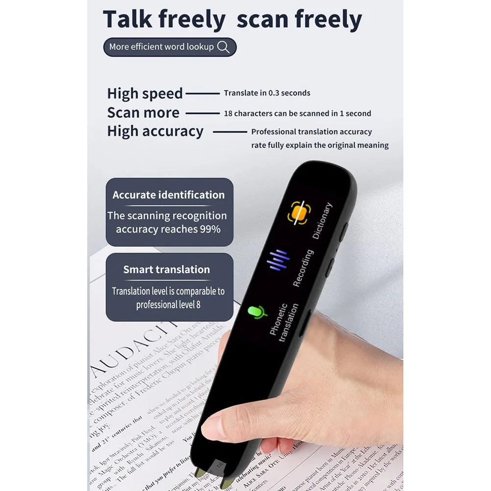 Smart AI Scan Reader Portable Voice Translator Scanner Pen WIFI AI Voice Languages Translator For Dyslexia Autism by eprolo