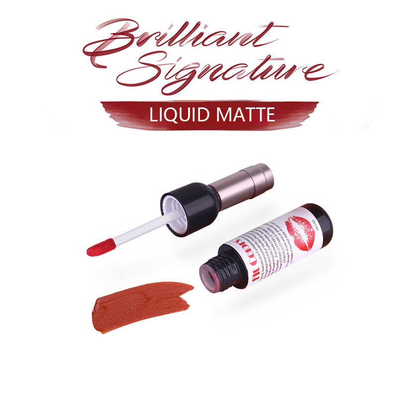 Fit Colors Red Wine Bottle Non-Stick Cup Matte Lip Gloss Matte Velvet Is Not Easy To Fade Lip Gloss Liquid Lipstick by eprolo