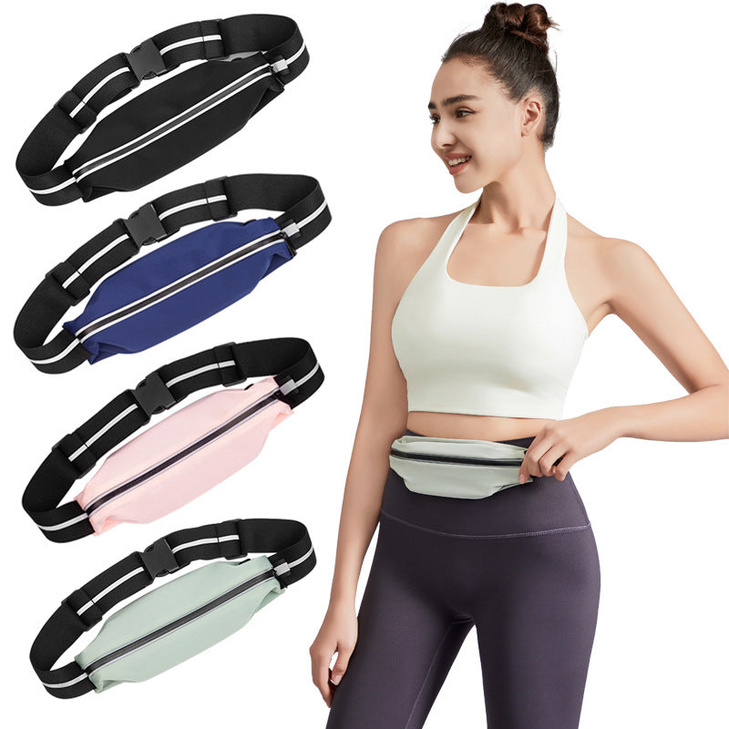 Sports waist packaging, mobile phone, men's and women's outdoor running waist bag, elastic and close fitting storage, waterproof and fashionable, not shaking by eprolo