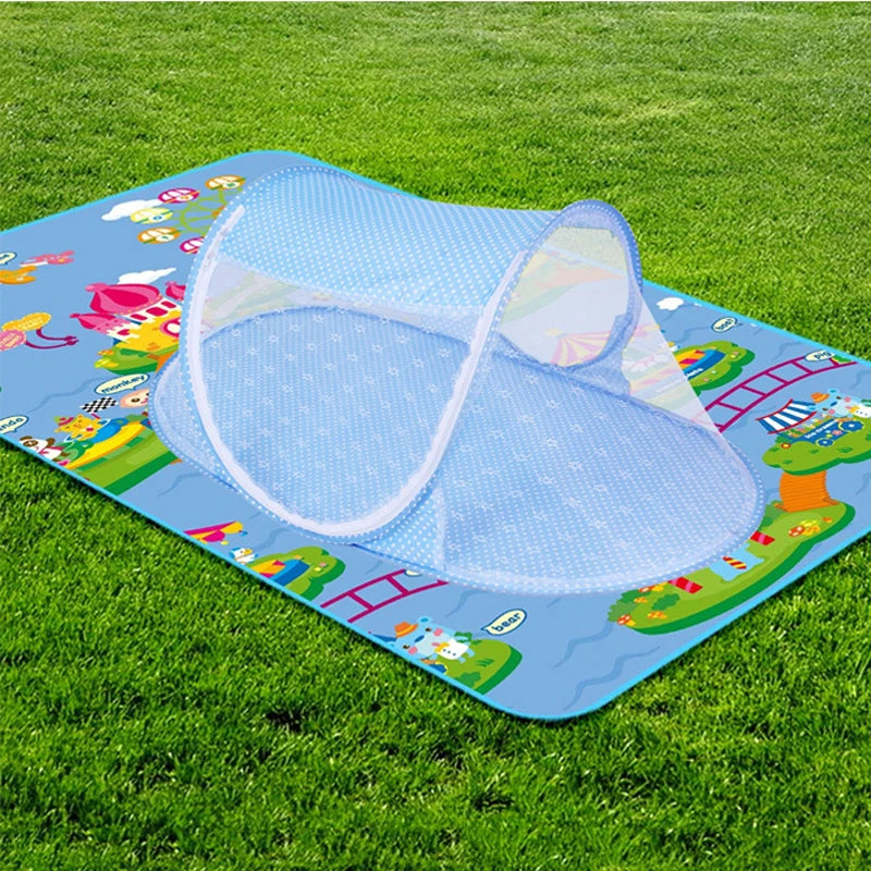 Folding mosquito net with sleeping pad pillow mosquito net bed three piece set music 0-3 year old children's mosquito net by eprolo