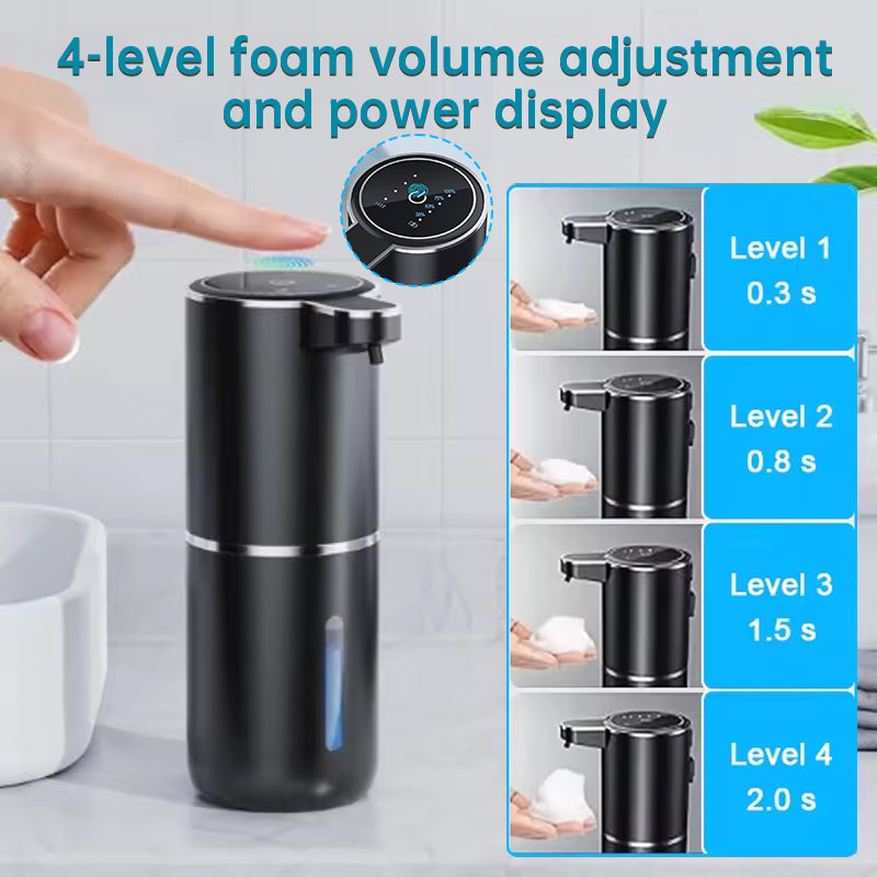 Distributeur de savon à capteur sans contact pour salle de bain et cuisine. Modes mousse et liquide.