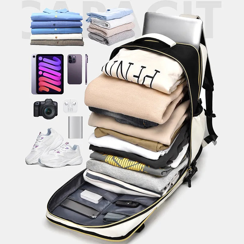 Color Block Multi-Pockets Backpack Bag by eprolo