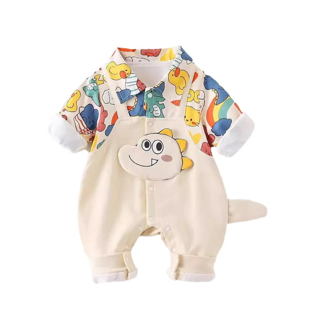 Newborn Jumpsuit Baby Boys Girls Rompers 0-18 Months Toddler Clothing Infant Long Sleeve Doodle Kids Cotton Onesies by eprolo